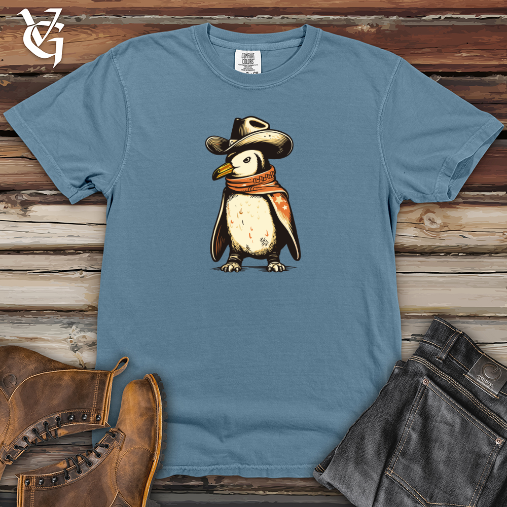 Viking Goods Retro Cowboy Penguin 01 Heavy Cotton Comfort Colors Tee Blue Jean / L