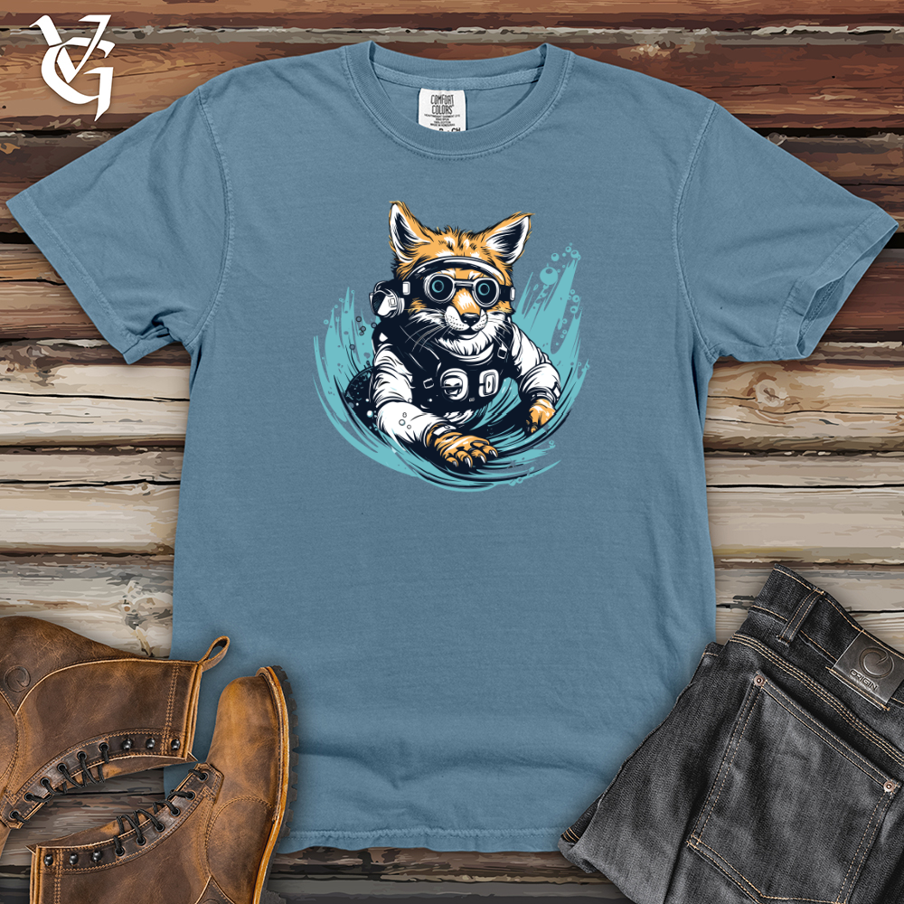 Viking Goods Retro Dive Fox Heavy Cotton Comfort Colors Tee Blue Jean / L