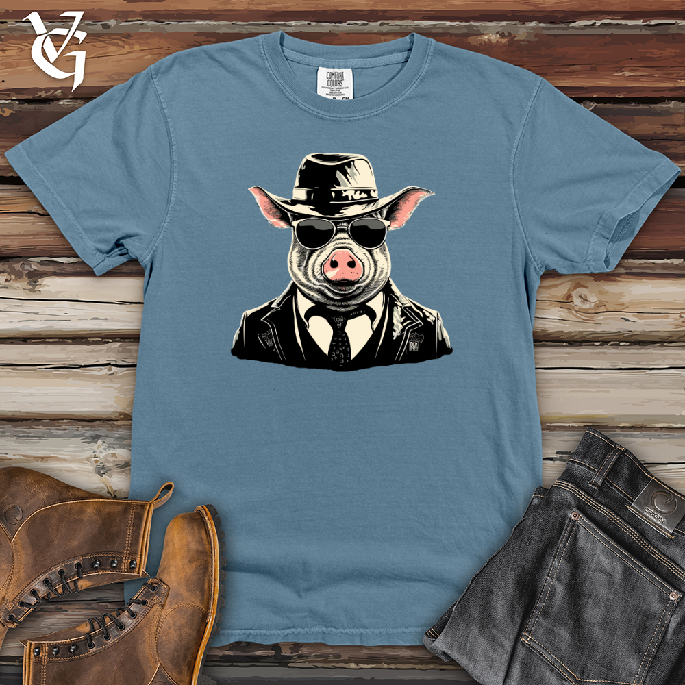 Viking Goods Retro Gangster Hog Heavy Cotton Comfort Colors Tee Blue Jean / L