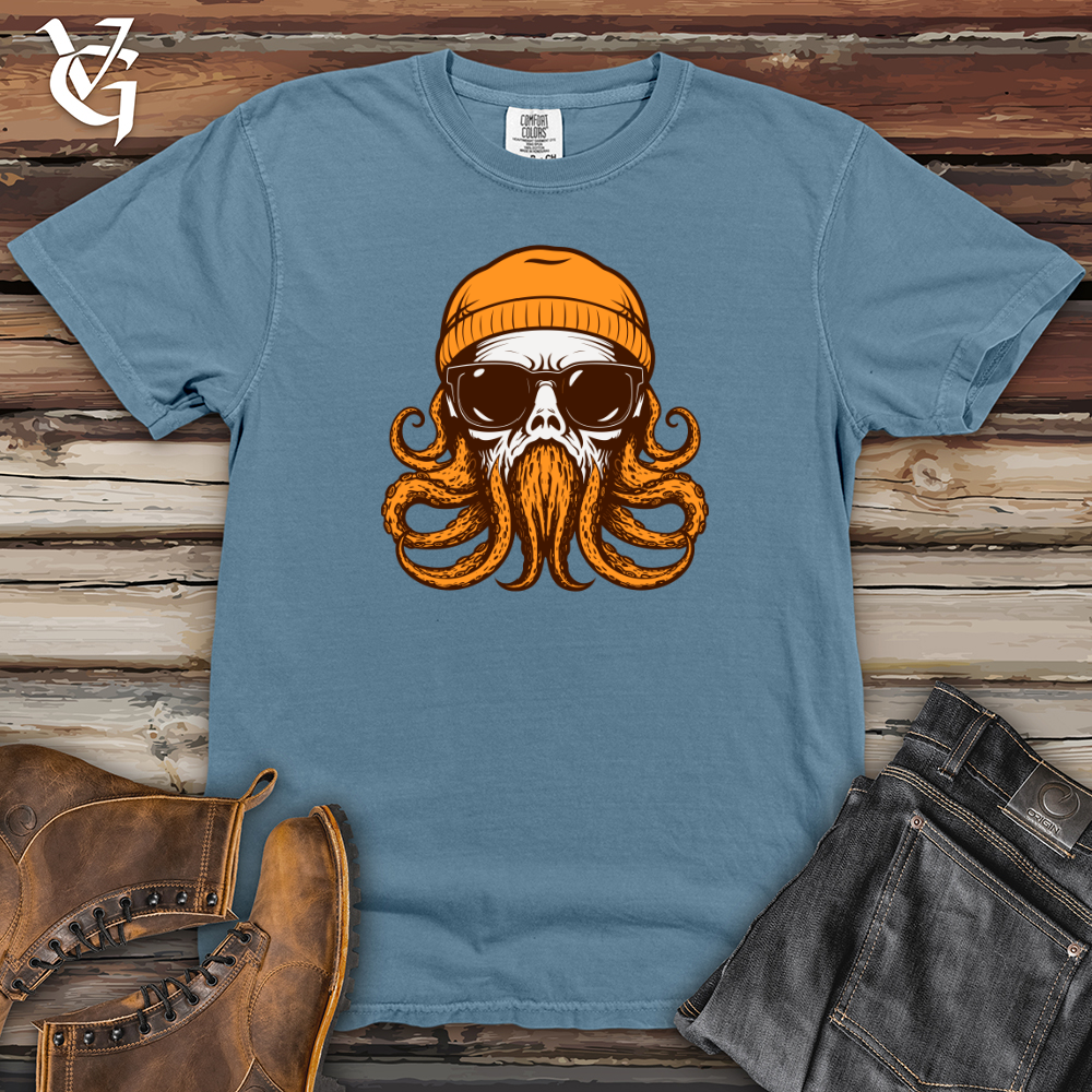 Viking Goods Retro Headed Cephalopod Heavy Cotton Comfort Colors Tee Blue Jean / L