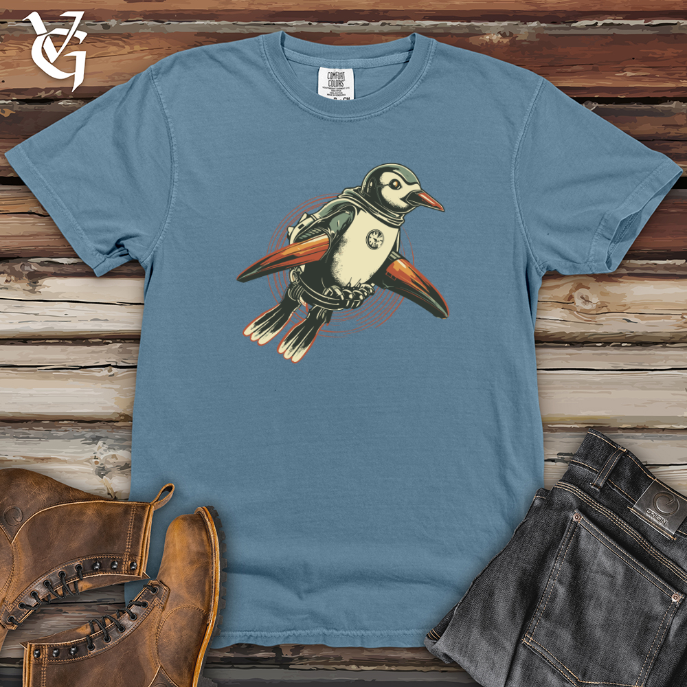 Viking Goods Retro Jetpack Penguin Heavy Cotton Comfort Colors Tee Blue Jean / L