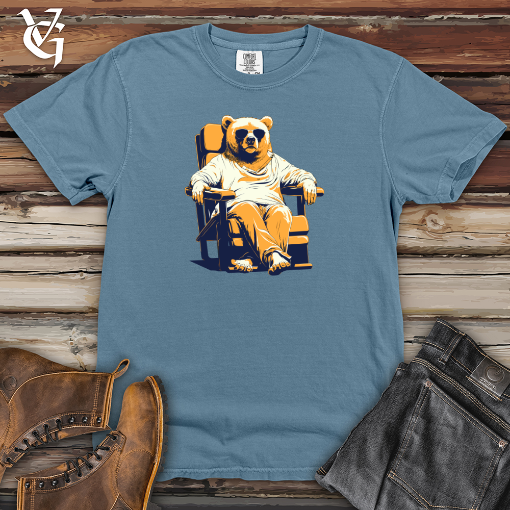 Viking Goods Retro Lounging Bear 01 Heavy Cotton Comfort Colors Tee Blue Jean / L