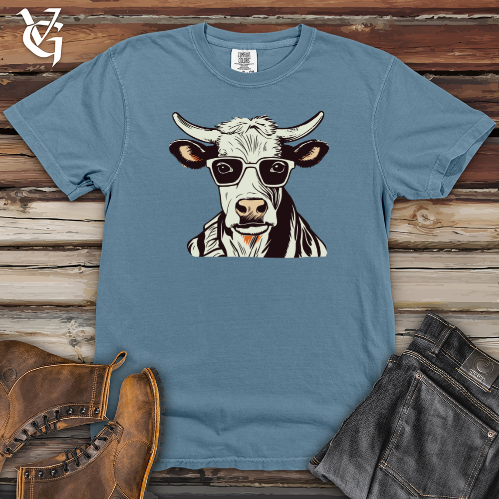 Viking Goods Retro Maverick Moo 01 Heavy Cotton Comfort Colors Tee Blue Jean / L