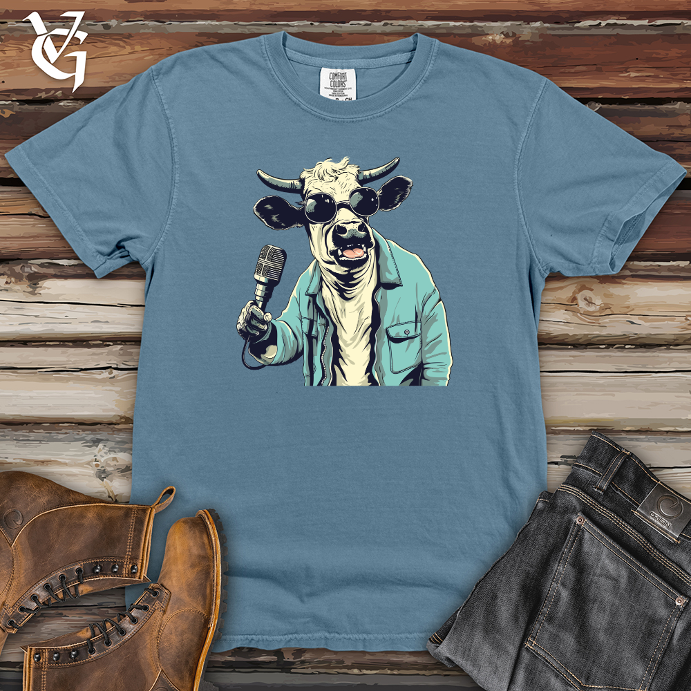 Viking Goods Retro Melody Moo Heavy Cotton Comfort Colors Tee Blue Jean / L