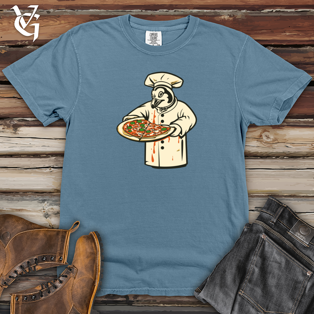 Viking Goods Retro Pizza Penguin Heavy Cotton Comfort Colors Tee Blue Jean / L