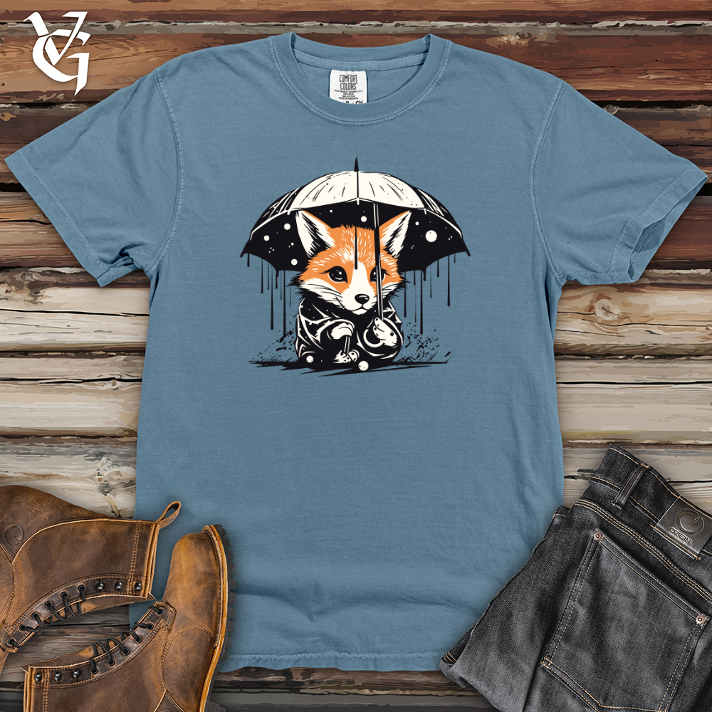 Viking Goods Retro Rainy Fox Heavy Cotton Comfort Colors Tee Blue Jean / L