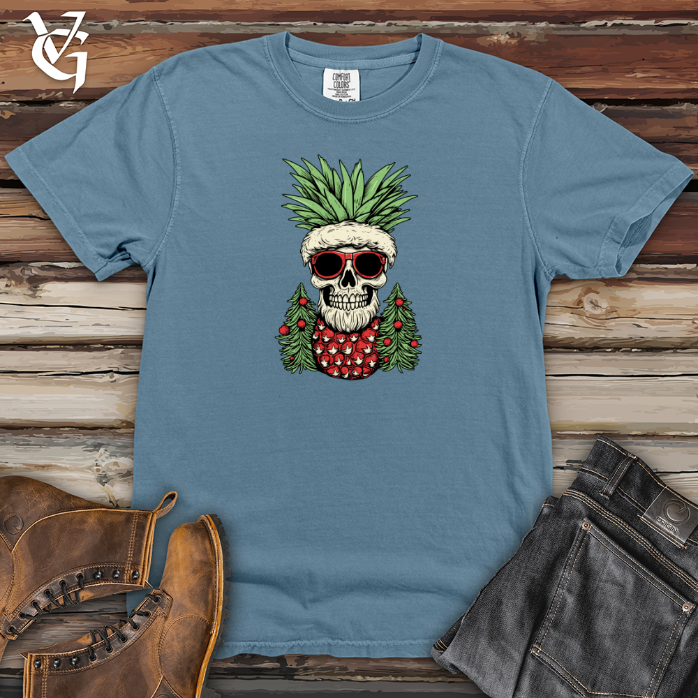 Viking Goods Retro Santa Pineapple Heavy Cotton Comfort Colors Tee Blue Jean / L