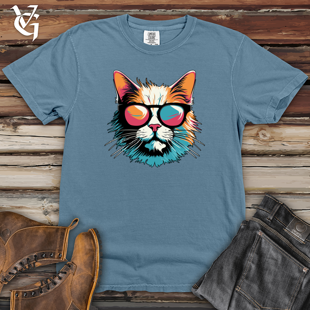 Viking Goods Retro Shades Cat  Heavy Cotton Comfort Colors Tee Blue Jean / L