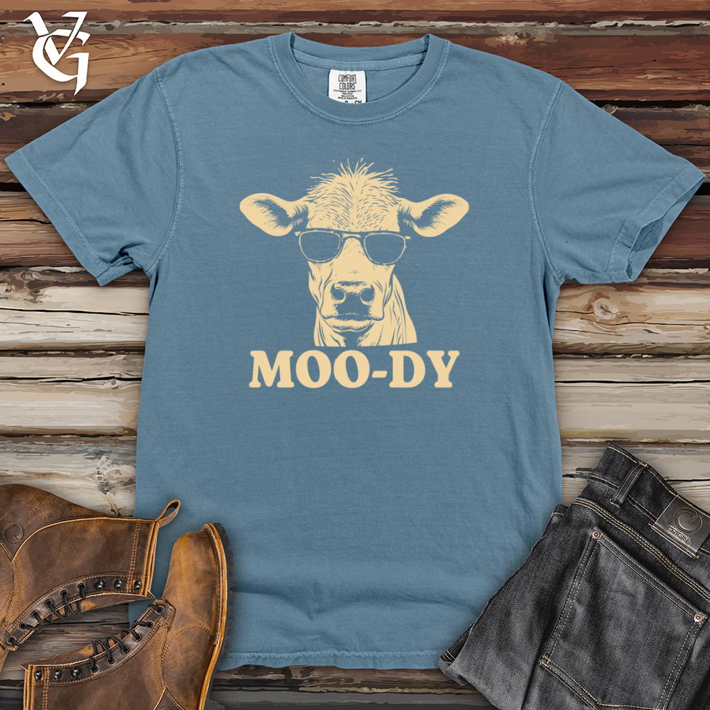 Viking Goods Retro Shades Cow Heavy Cotton Comfort Colors Tee Blue Jean / L