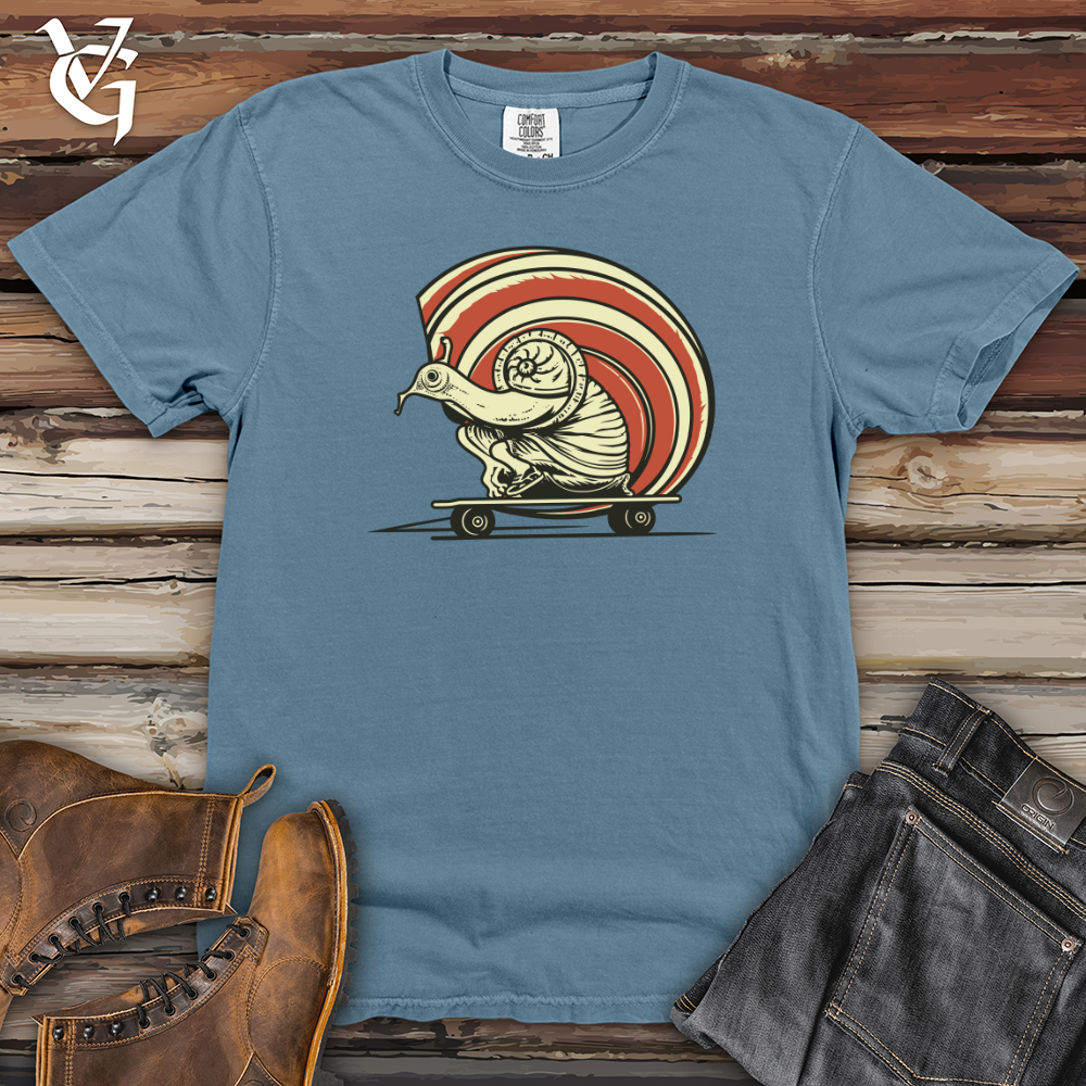 Viking Goods Retro Skate Snail Heavy Cotton Comfort Colors Tee Blue Jean / L