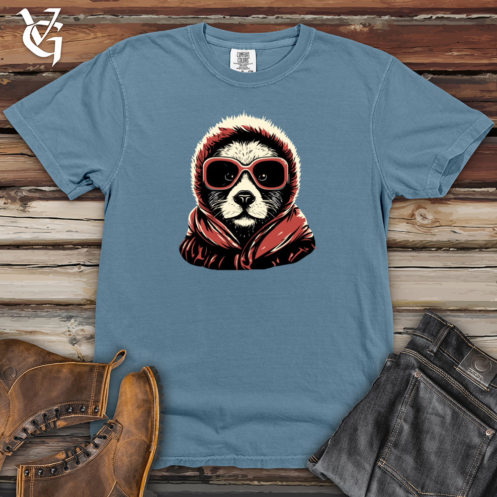 Viking Goods Retro Ski Masked Panda Heavy Cotton Comfort Colors Tee Blue Jean / L