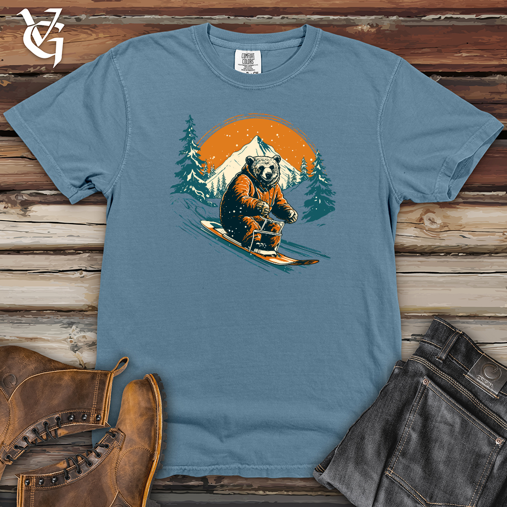 Viking Goods Retro Sledging Bear Heavy Cotton Comfort Colors Tee Blue Jean / L