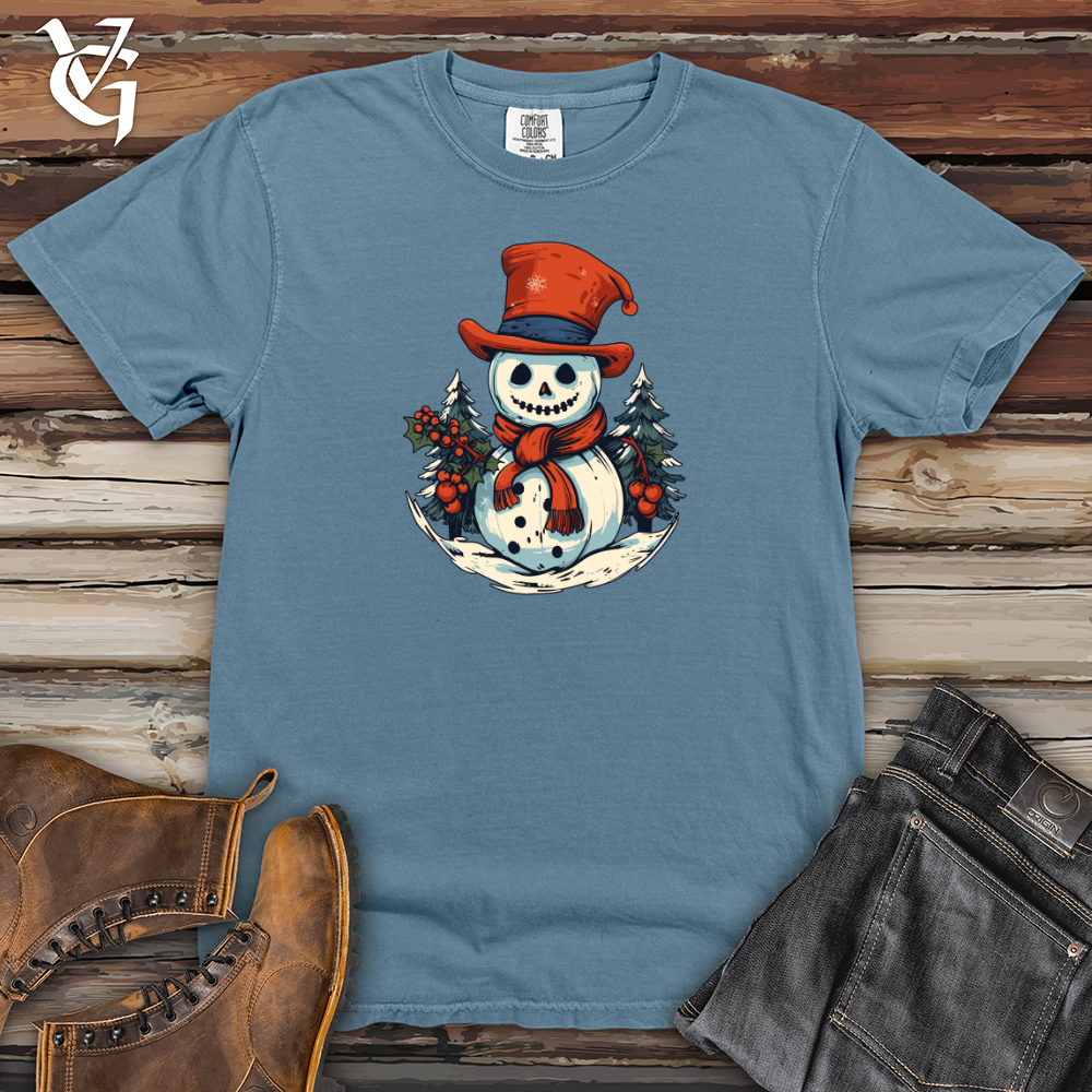 Viking Goods Retro Snowman Surprise Heavy Cotton Comfort Colors Tee Blue Jean / L