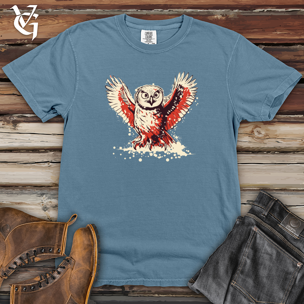 Viking Goods Retro Snowy Owl Heavy Cotton Comfort Colors Tee Blue Jean / L