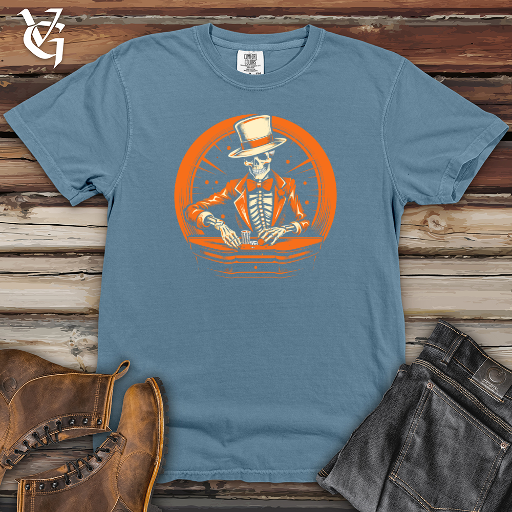 Viking Goods Risk Taking Orange Gambler Heavy Cotton Comfort Colors Tee Blue Jean / L