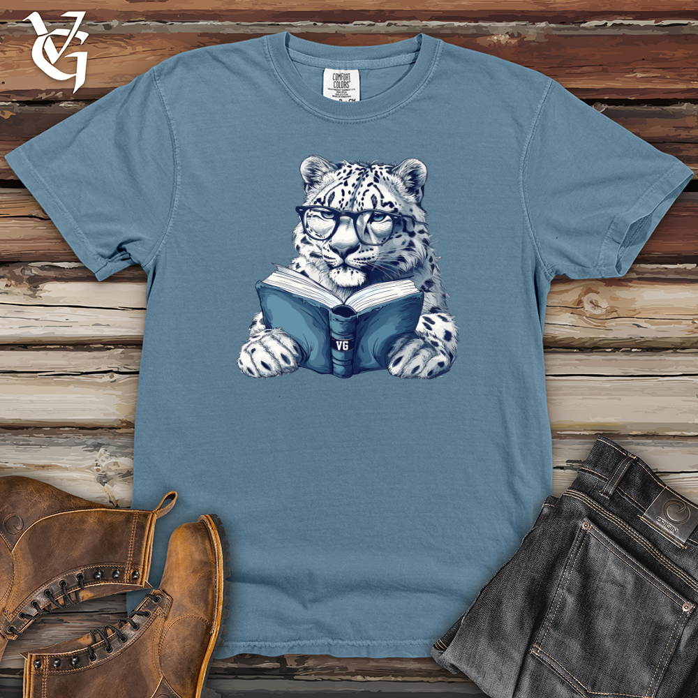 Viking Goods Scholarly Snow Leopard Heavy Cotton Comfort Colors Tee Blue Jean / L