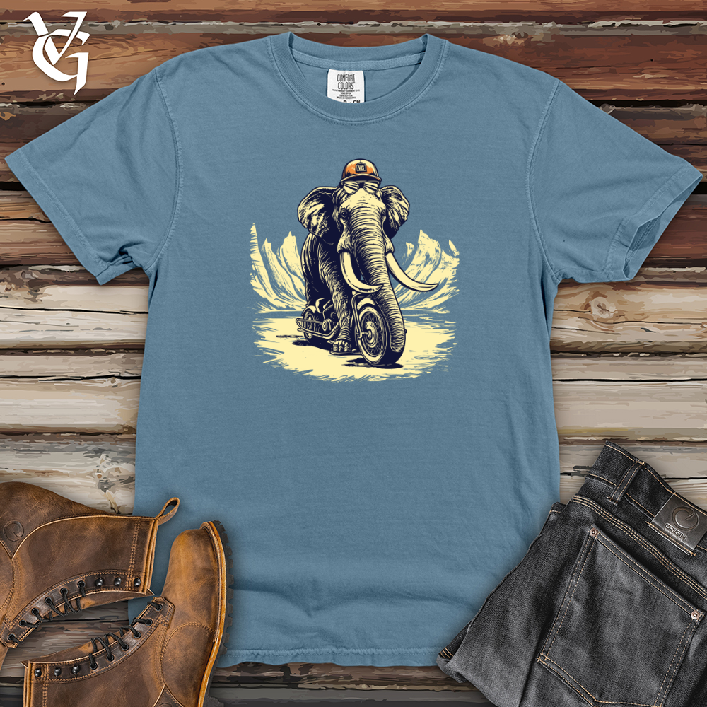 Viking Goods Scooter Adventure Wooly Mammoth Style Heavy Cotton Comfort Colors Tee Blue Jean / L