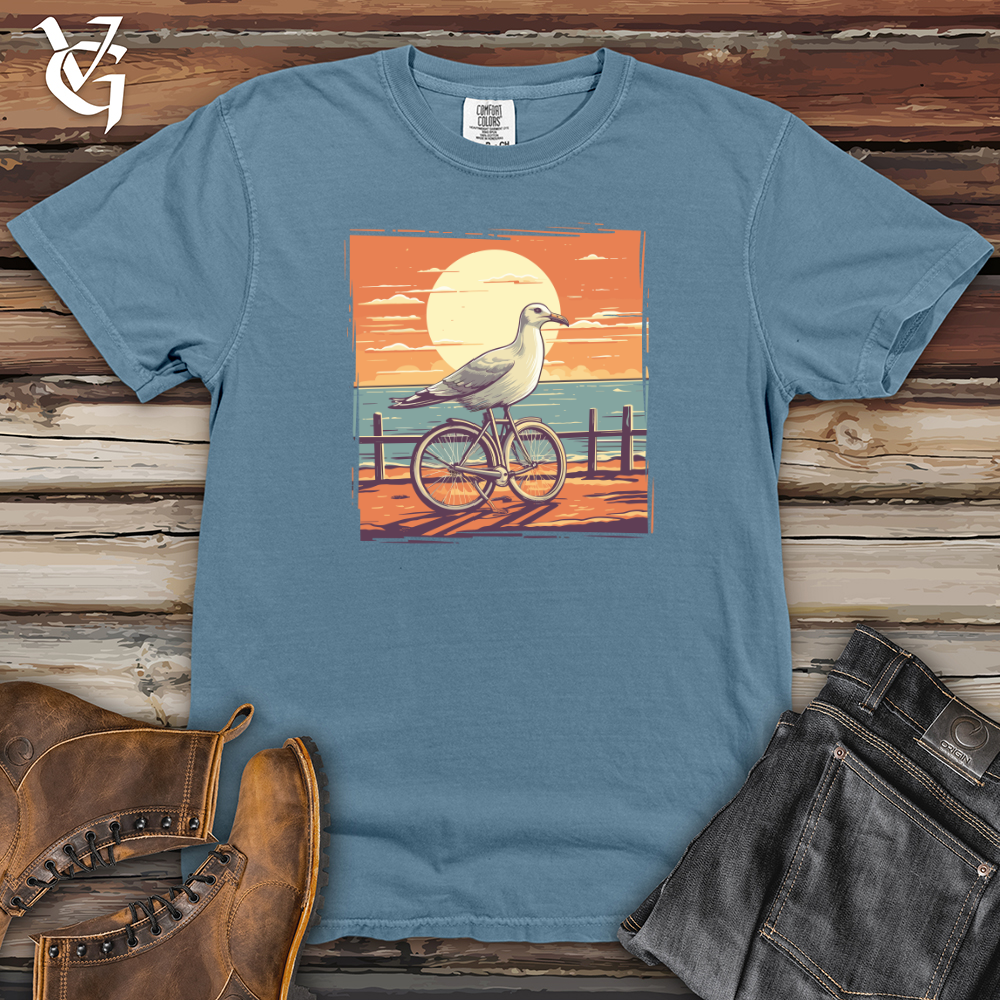 Viking Goods Sea Gull Boardwalk Bicycle Cruise Heavy Cotton Comfort Colors Tee Blue Jean / L