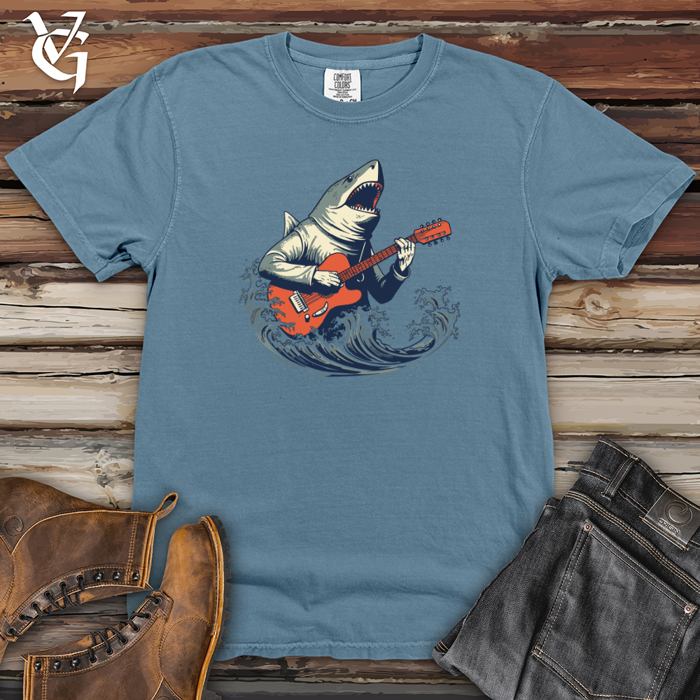 Viking Goods Shark Deep Dive Guitar Groove Heavy Cotton Comfort Colors Tee Blue Jean / L