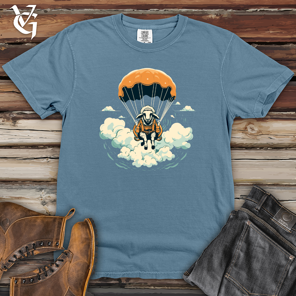 Viking Goods Sheep Skydiving Parachute Rush Heavy Cotton Comfort Colors Tee Blue Jean / L