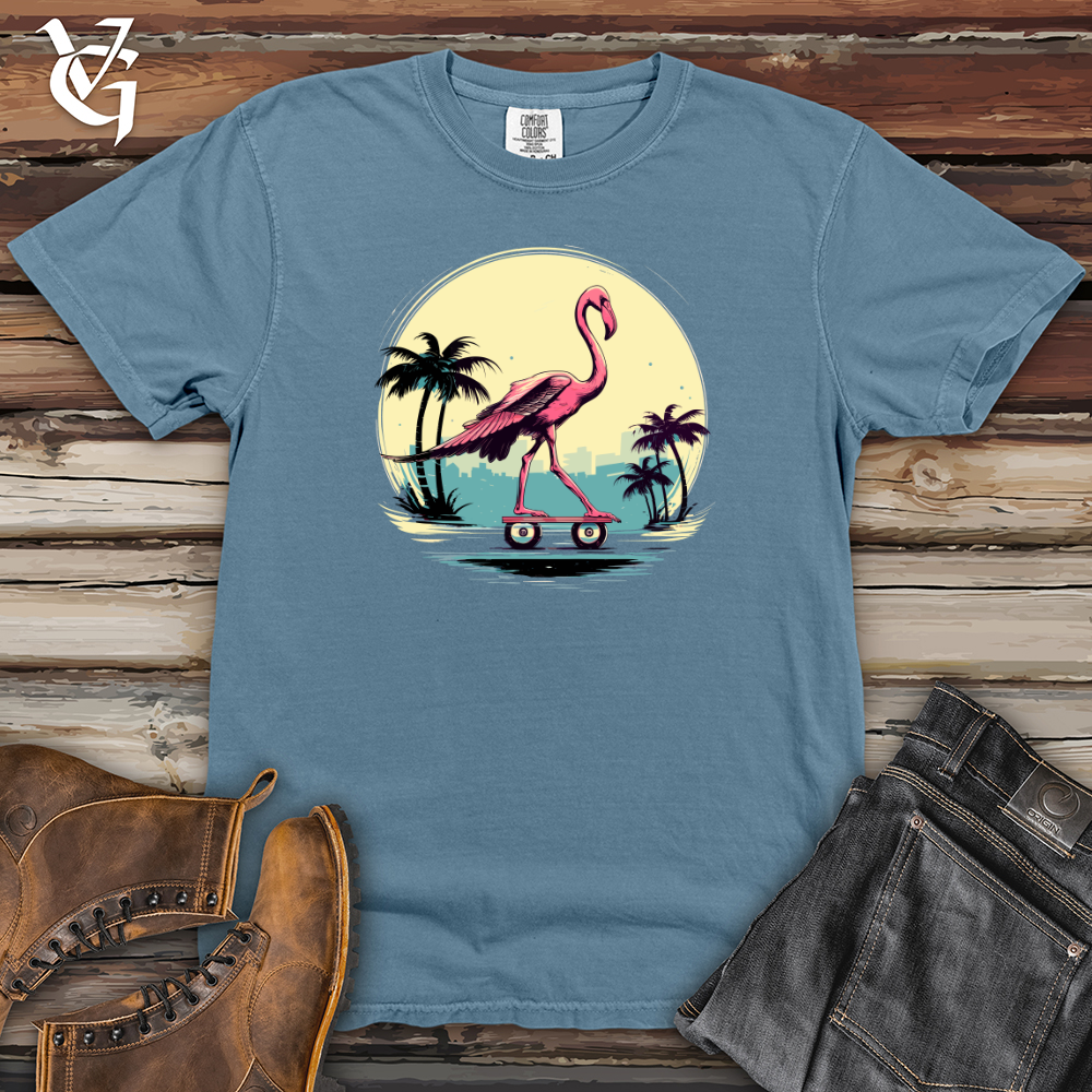 Viking Goods Skateboarding Flamingo Sunset Heavy Cotton Comfort Colors Tee Blue Jean / L