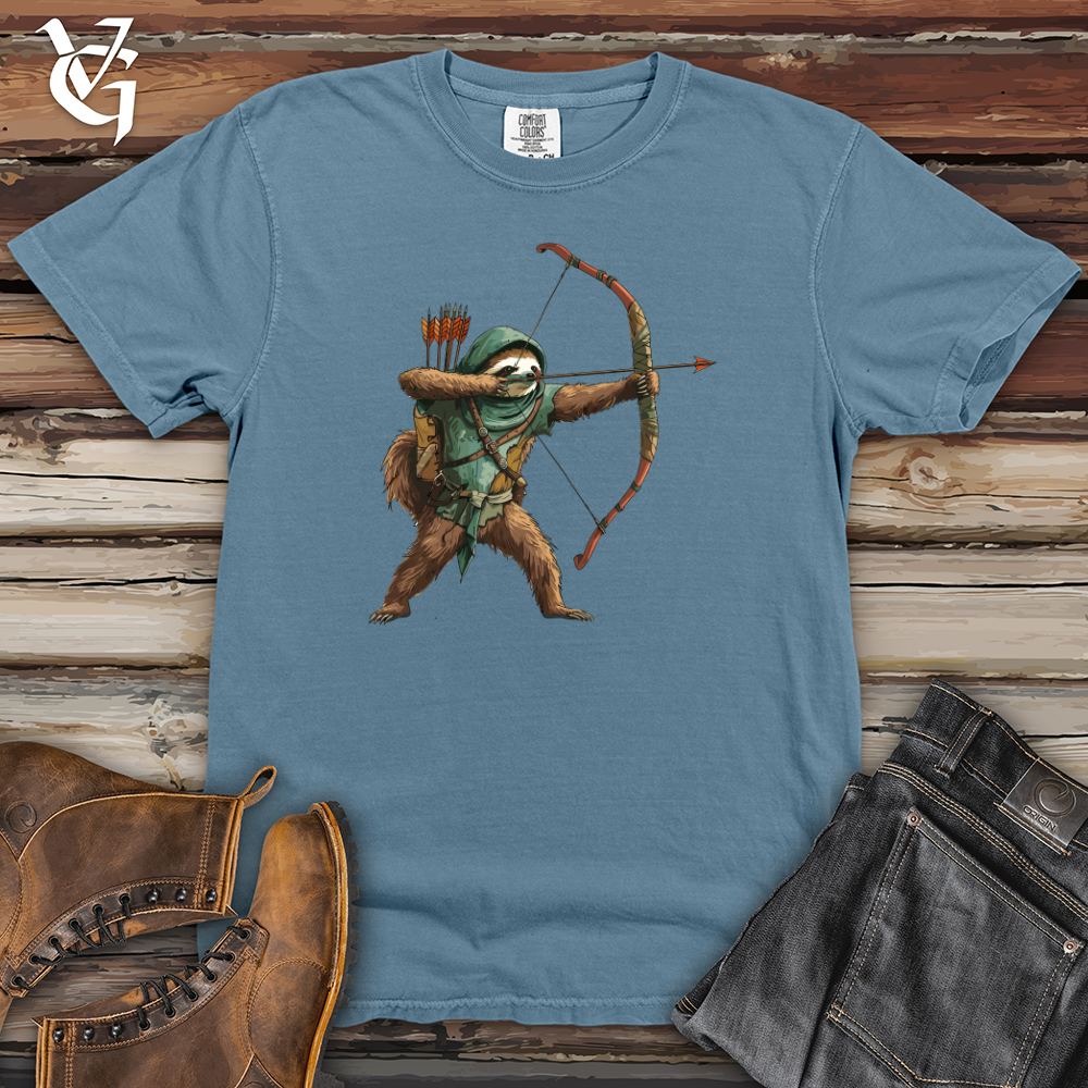 Viking Goods Sloth Archer Adventure Heavy Cotton Comfort Colors Tee Blue Jean / L
