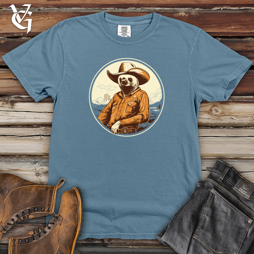 Viking Goods Sloth Slow motion Western Hat Swag Heavy Cotton Comfort Colors Tee Blue Jean / L