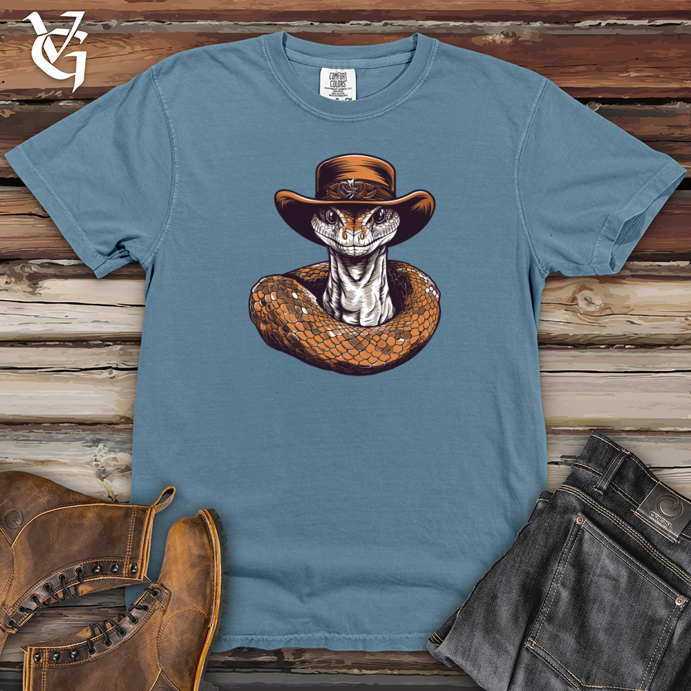 Viking Goods Snake Cowboy Wild West Slither Heavy Cotton Comfort Colors Tee Blue Jean / L
