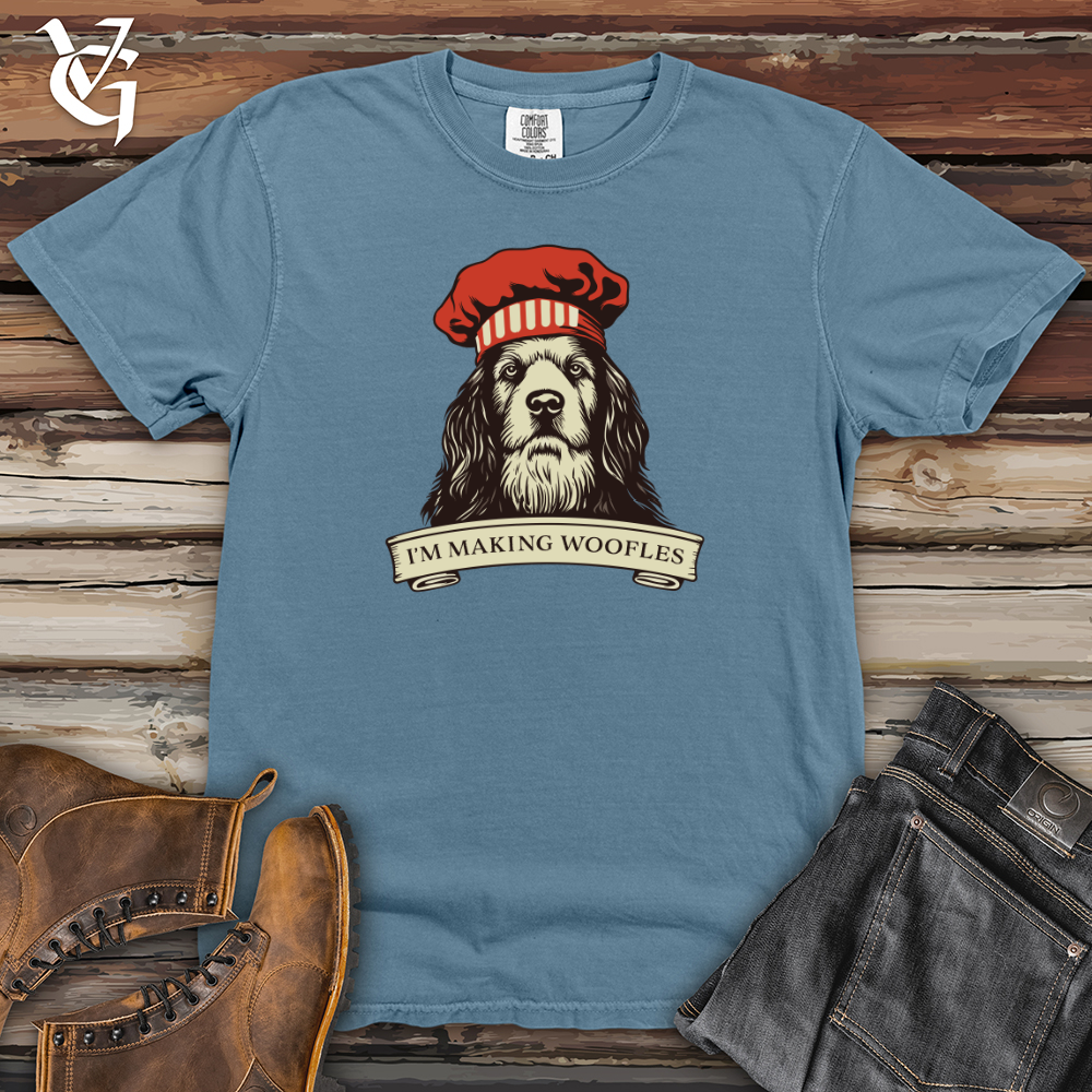 Viking Goods Spaniel Chef Extraordinaire Heavy Cotton Comfort Colors Tee Blue Jean / L