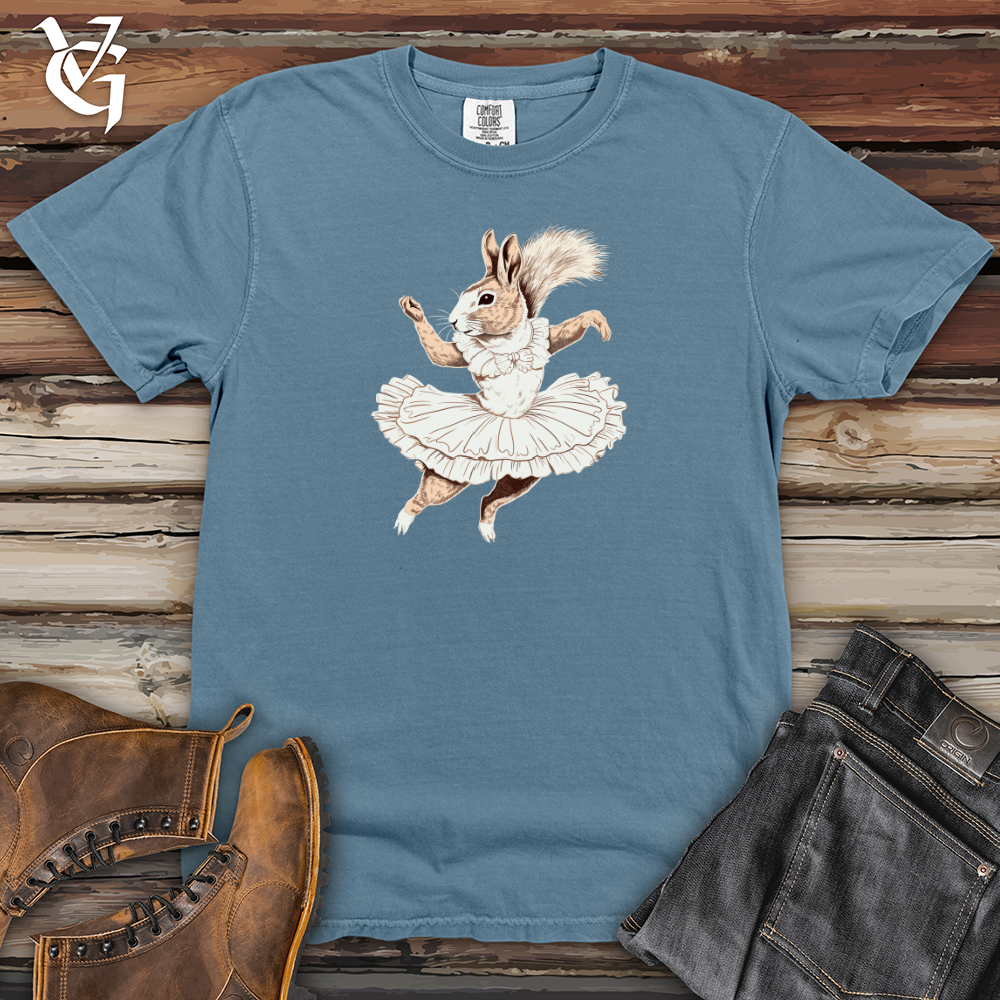 Viking Goods Squirrel Ballerina Elegance Heavy Cotton Comfort Colors Tee Blue Jean / L