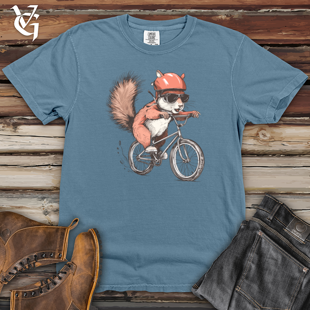 Viking Goods Squirrel Cycling Adventure Heavy Cotton Comfort Colors Tee Blue Jean / L