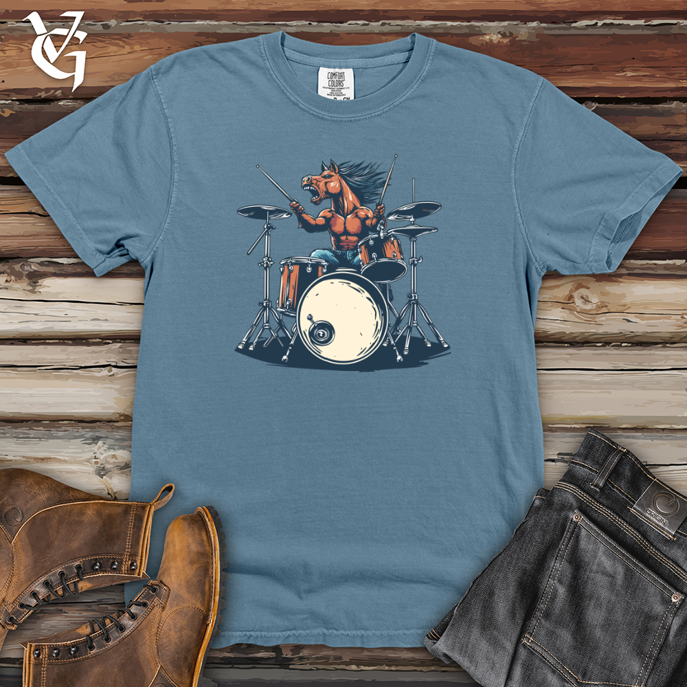 Viking Goods Stallion Drummer Beat Heavy Cotton Comfort Colors Tee Blue Jean / L