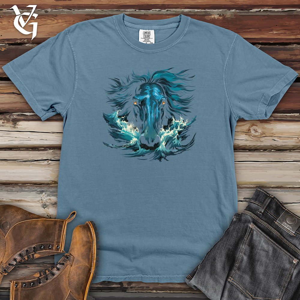 Viking Goods Stallion Oceanic Power Heavy Cotton Comfort Colors Tee Blue Jean / L