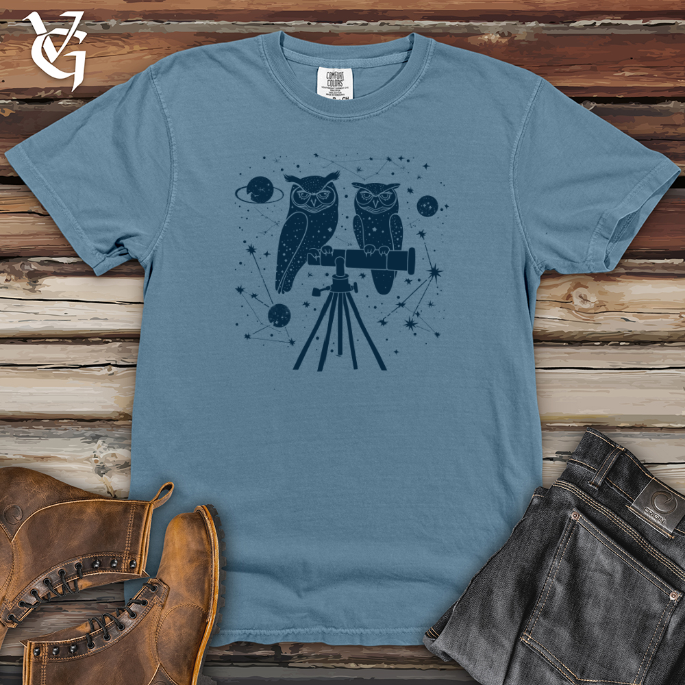 Viking Goods Stargazer Owls Night Heavy Cotton Comfort Colors Tee Blue Jean / L