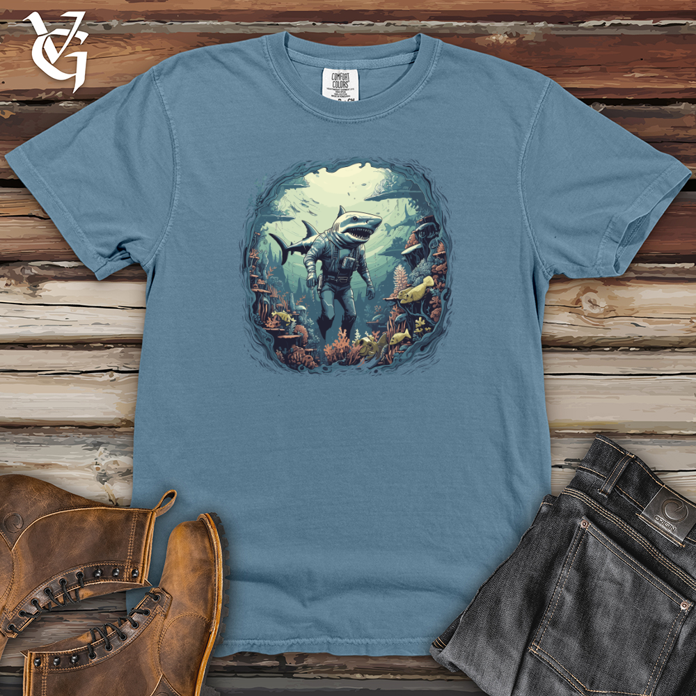 Viking Goods Surreal Shark Dive Heavy Cotton Comfort Colors Tee Blue Jean / L