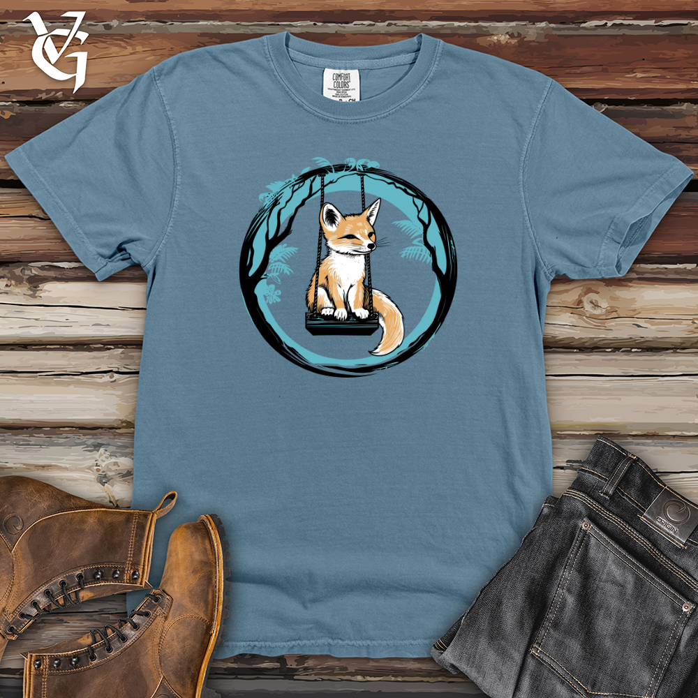 Viking Goods Swinging Fox Tale Heavy Cotton Comfort Colors Tee Blue Jean / L