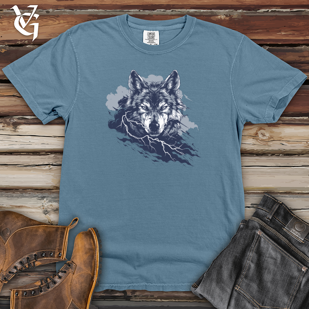 Viking Goods Thunder Wolf Glare Heavy Cotton Comfort Colors Tee Blue Jean / L