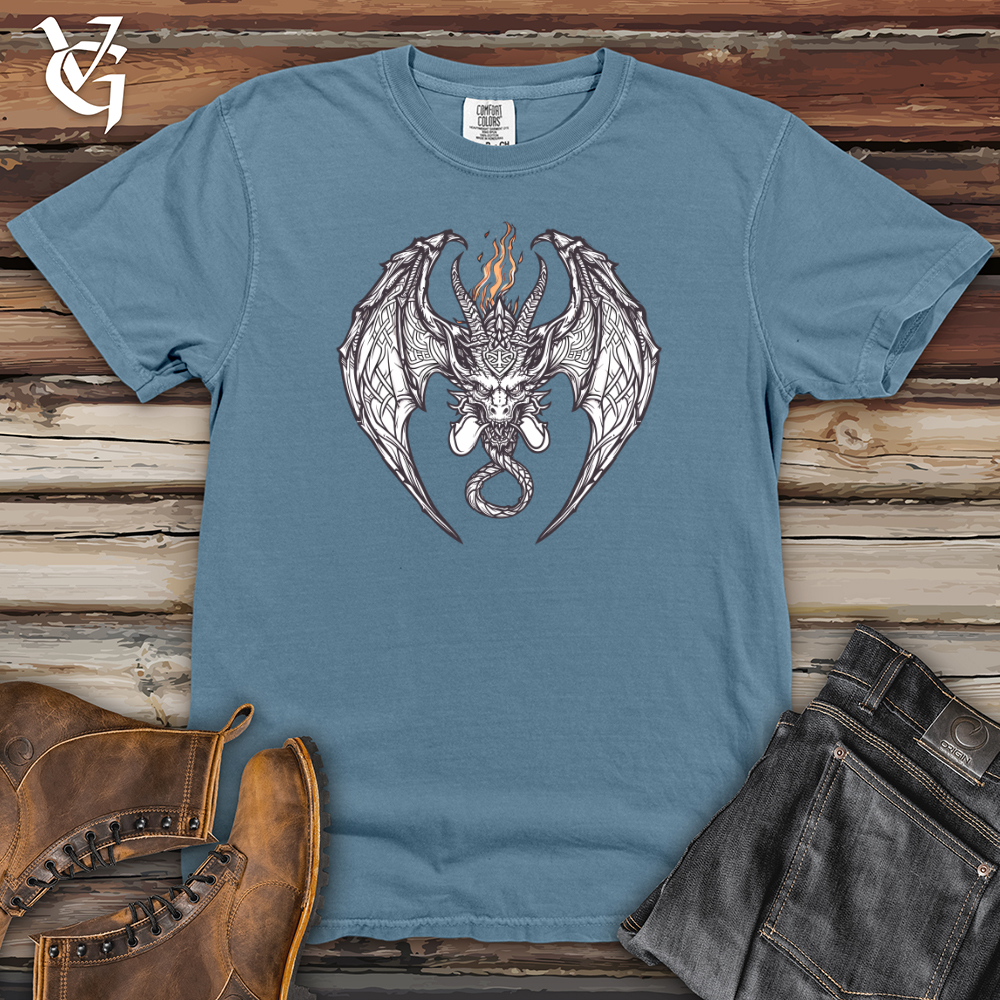 Viking Goods Tribal Dragon Inferno Heavy Cotton Comfort Colors Tee Blue Jean / L