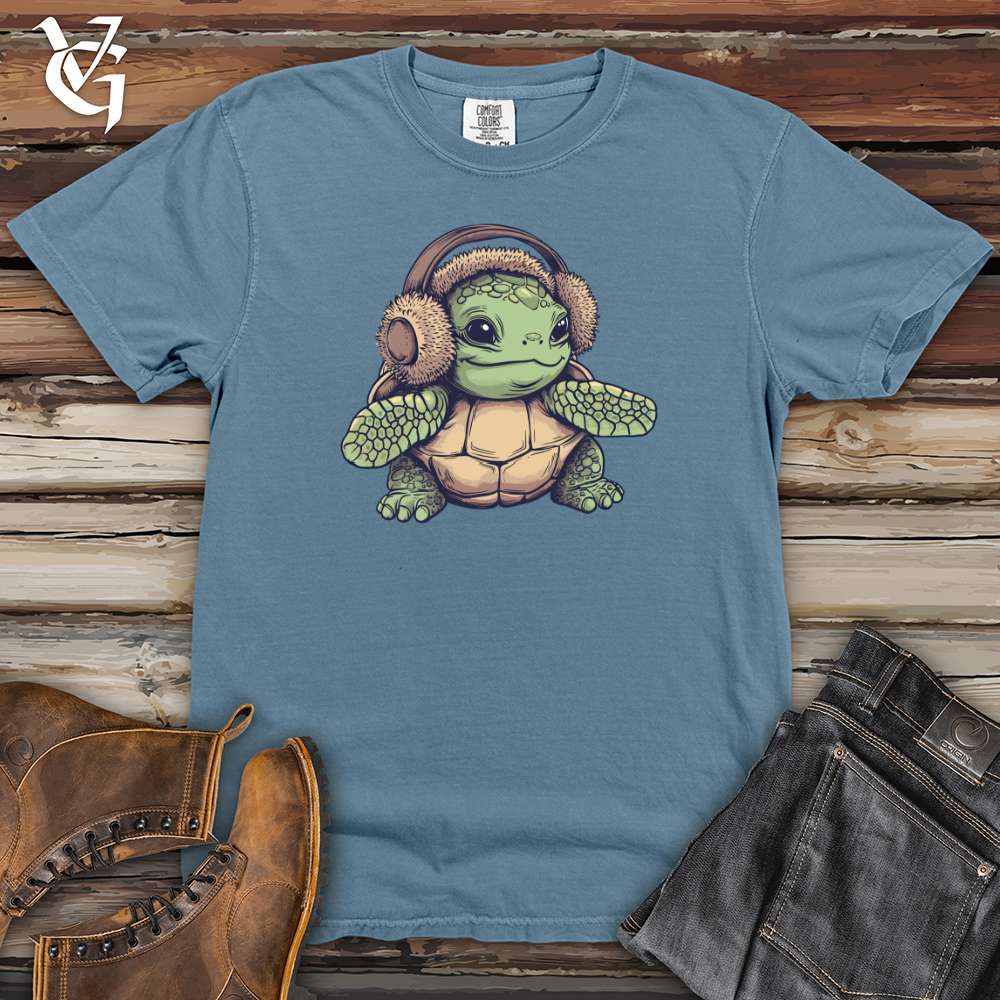 Viking Goods Turtle Cozy Earflaps Heavy Cotton Comfort Colors Tee Blue Jean / L