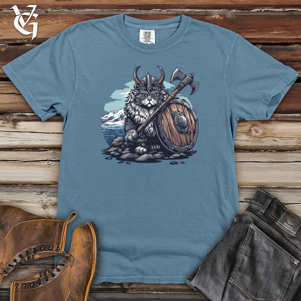 Viking Goods Viking Cat Warrior Heavy Cotton Comfort Colors Tee Blue Jean / L
