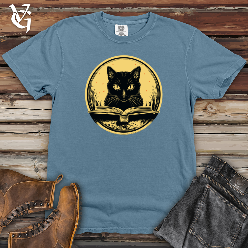 Viking Goods Vintage Bookworm Black Cat Heavy Cotton Comfort Colors Tee Blue Jean / L