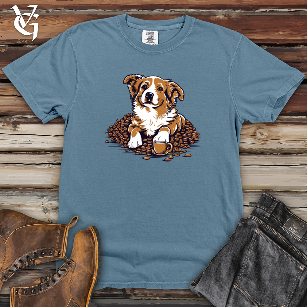 Viking Goods Vintage Coffee Corgi Heavy Cotton Comfort Colors Tee Blue Jean / L