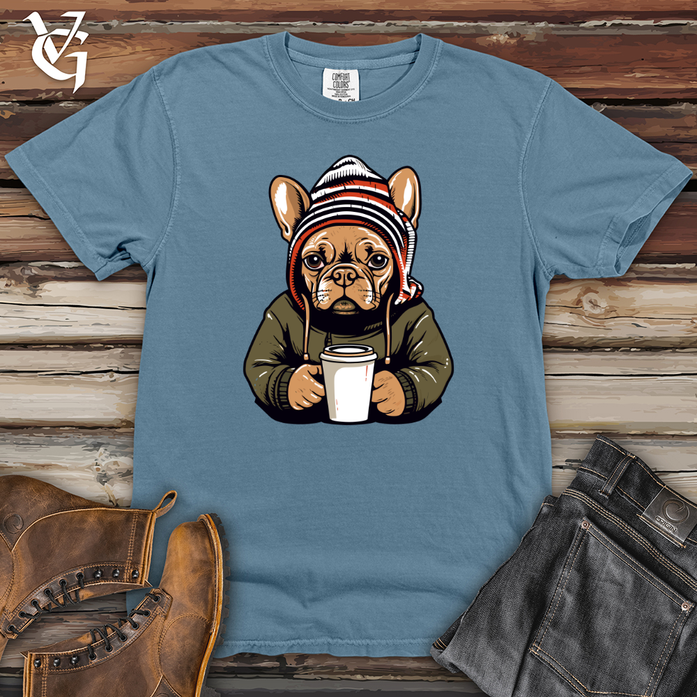 Viking Goods Vintage Coffee Lover Frenchie Heavy Cotton Comfort Colors Tee Blue Jean / L