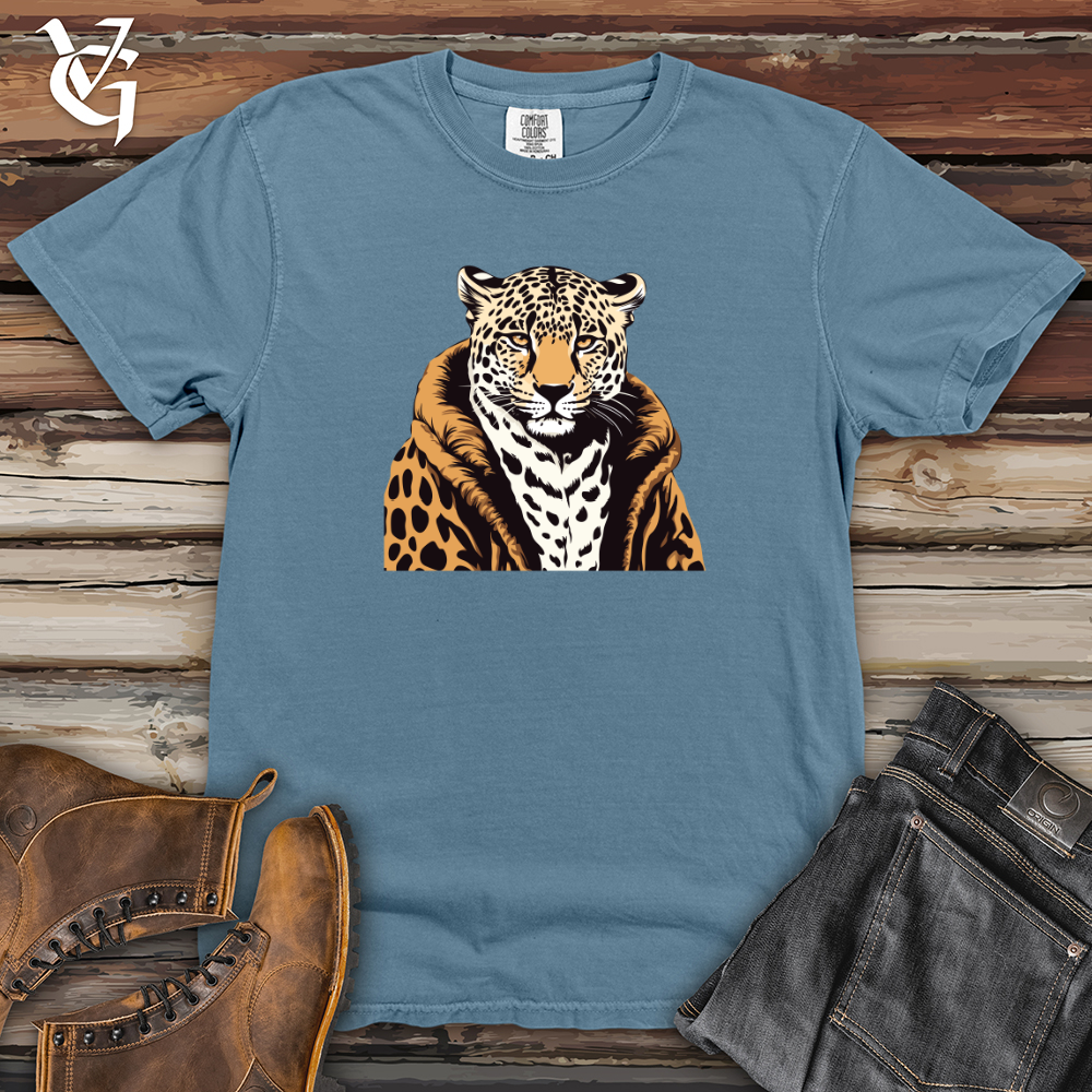 Viking Goods Vintage Fur Leopard Heavy Cotton Comfort Colors Tee Blue Jean / L