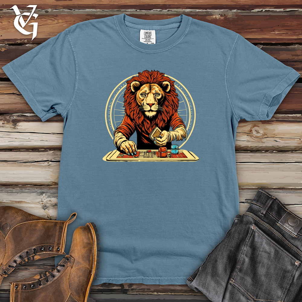 Viking Goods Vintage Game Night Lion Heavy Cotton Comfort Colors Tee Blue Jean / L
