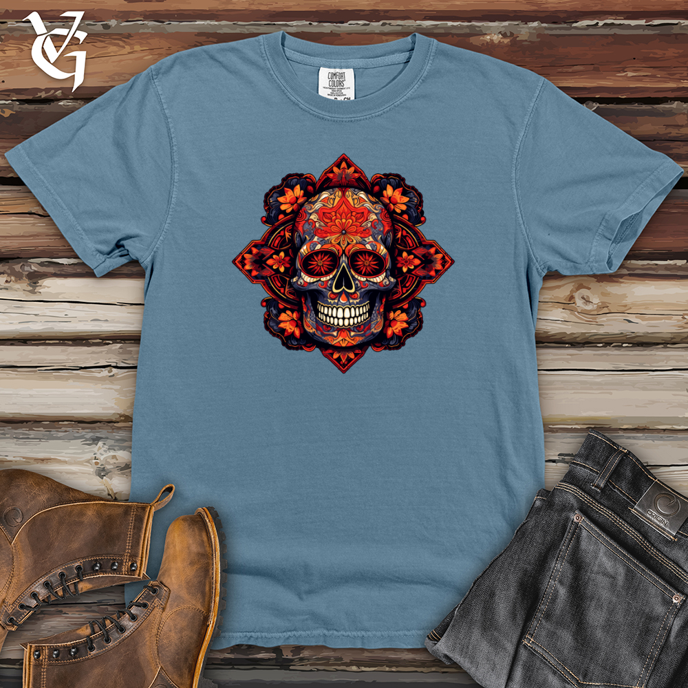 Viking Goods Vintage Mandala Skullscape Heavy Cotton Comfort Colors Tee Blue Jean / L