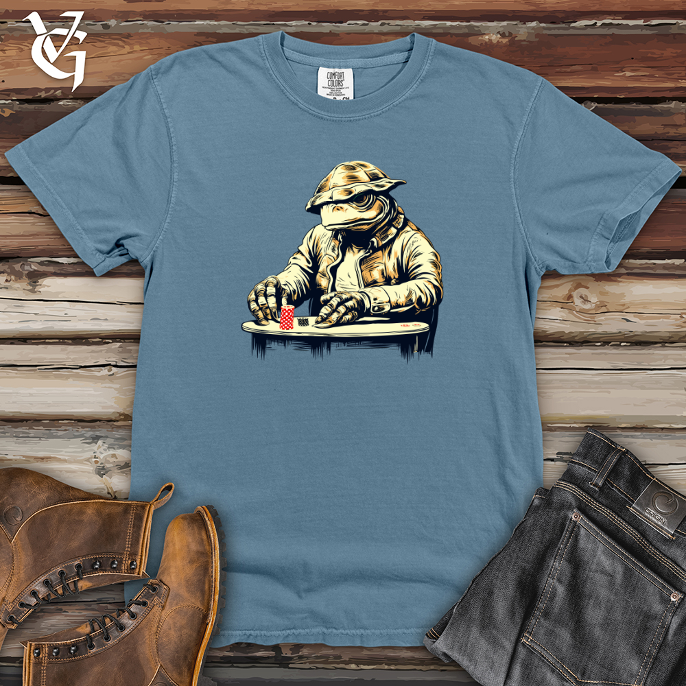 Viking Goods Vintage Poker Playing Turtle Heavy Cotton Comfort Colors Tee Blue Jean / L