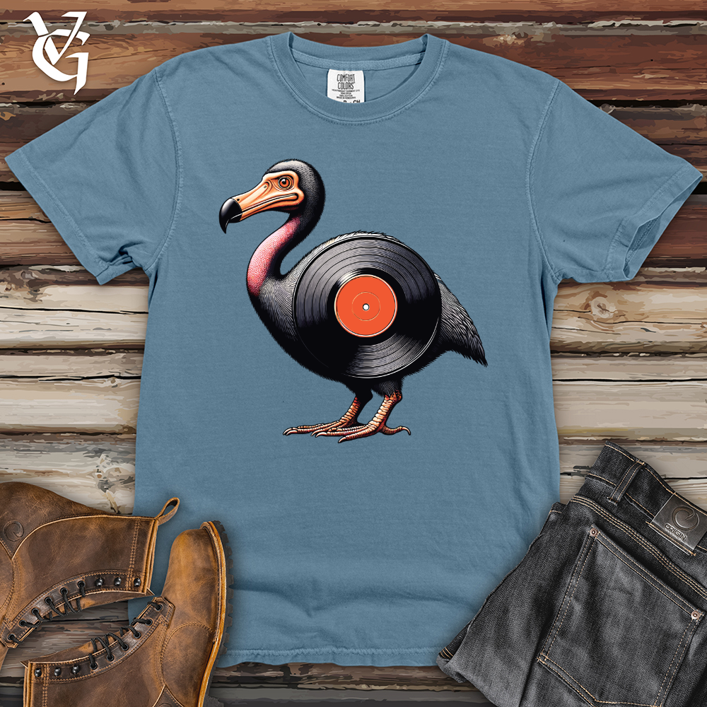 Viking Goods Vinyl Bird Record Heavy Cotton Comfort Colors Tee Blue Jean / L