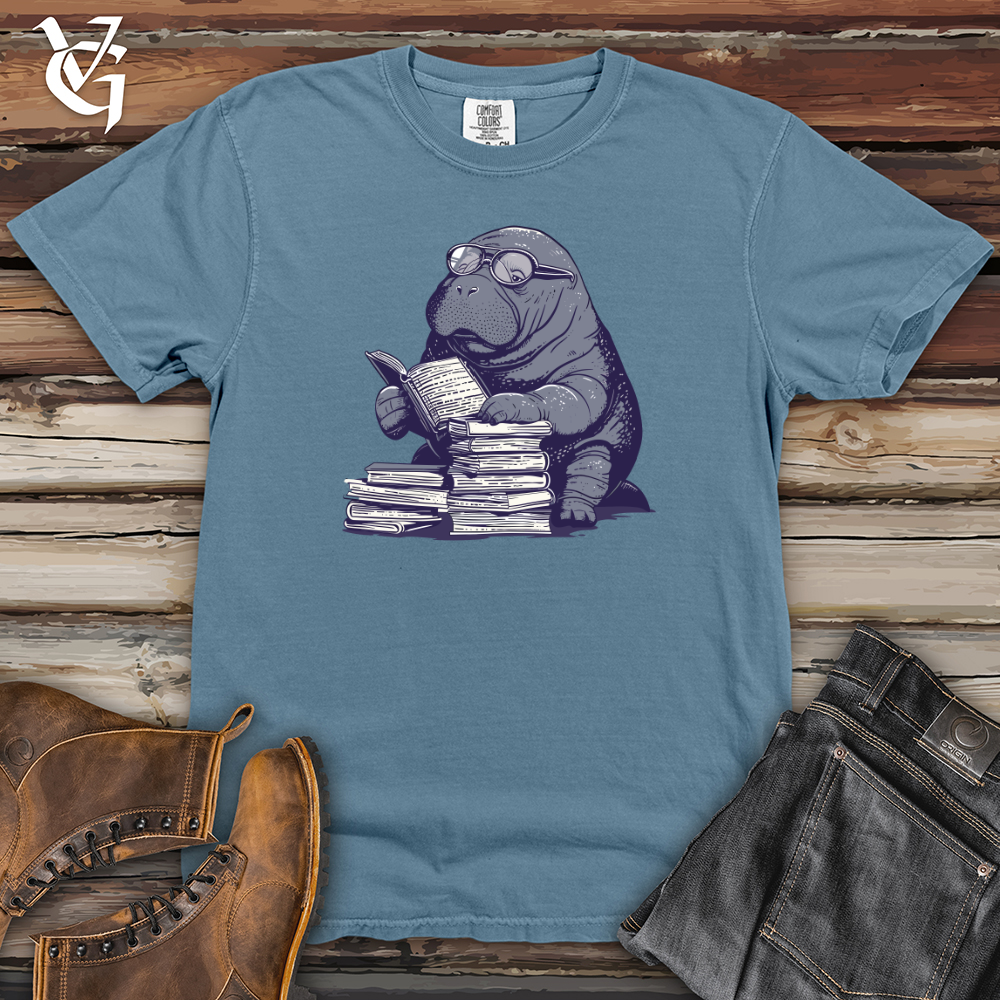Viking Goods Walrus Bibliophile Charm Heavy Cotton Comfort Colors Tee Blue Jean / L