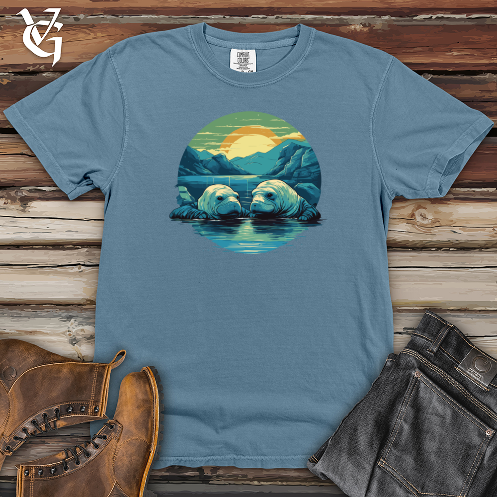 Viking Goods Walrus Sunset Duo Heavy Cotton Comfort Colors Tee Blue Jean / L